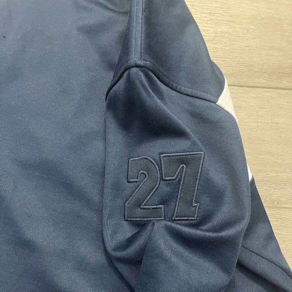 Lacoste Navy Blue and White Large Crocodile Athletic Jacket Size 3 Vintage - Picture 8 of 8